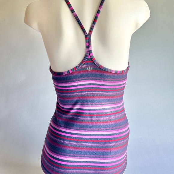 Lululemon Purple Pink Grey Striped Top size S - Picture 6 of 12